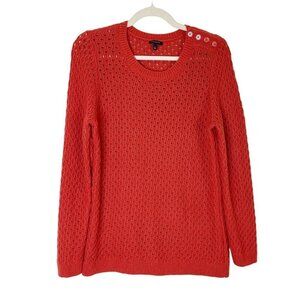 Talbots Orange‎ Open Knit Sweater Women’s Size Large